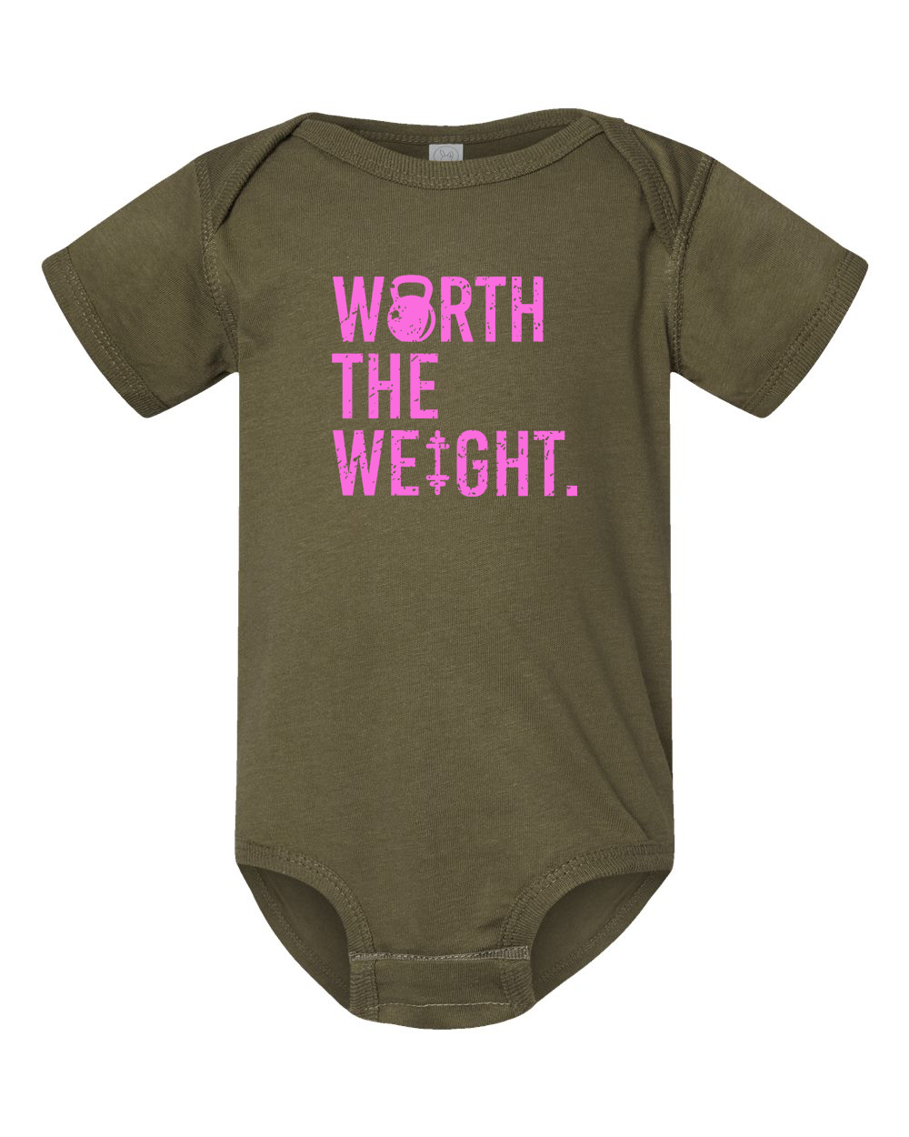 Worth The Weight Onesie (With Pink Text)