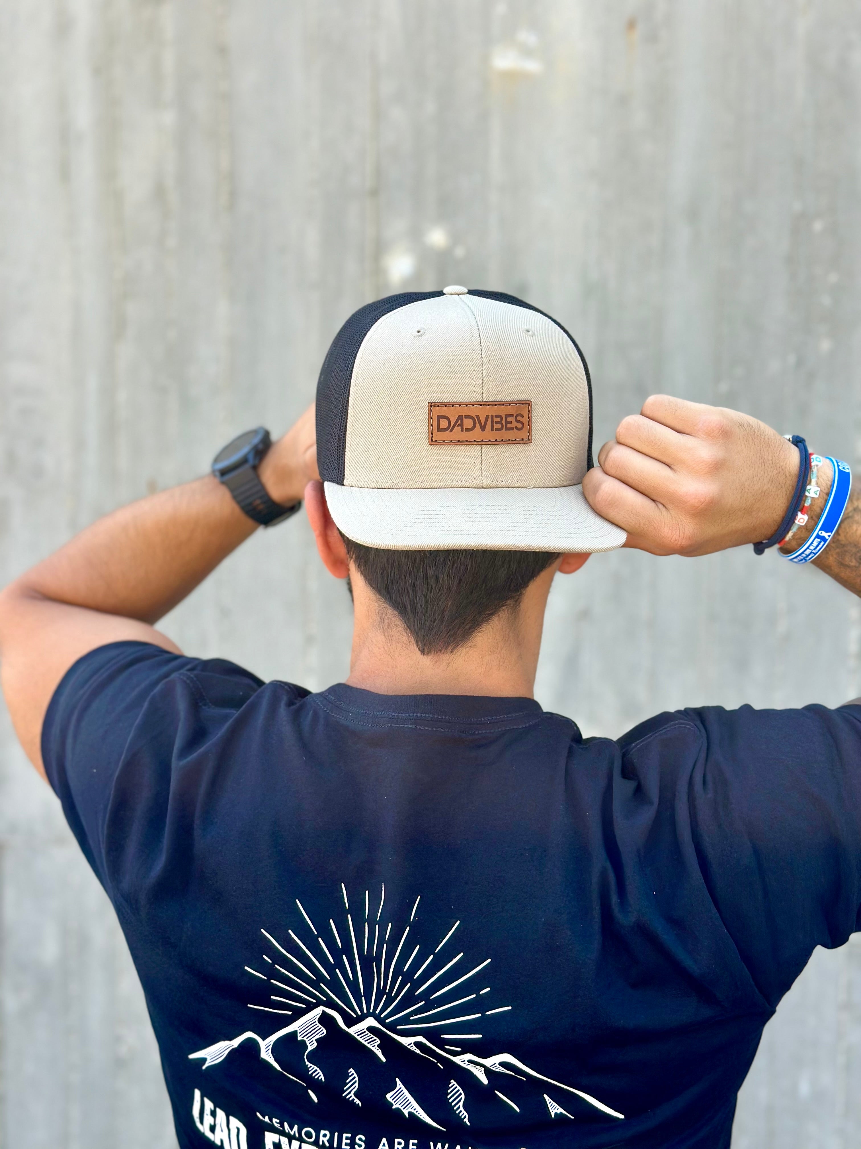 Dadvibes Flat Bill Trucker Leather Patch Snapback