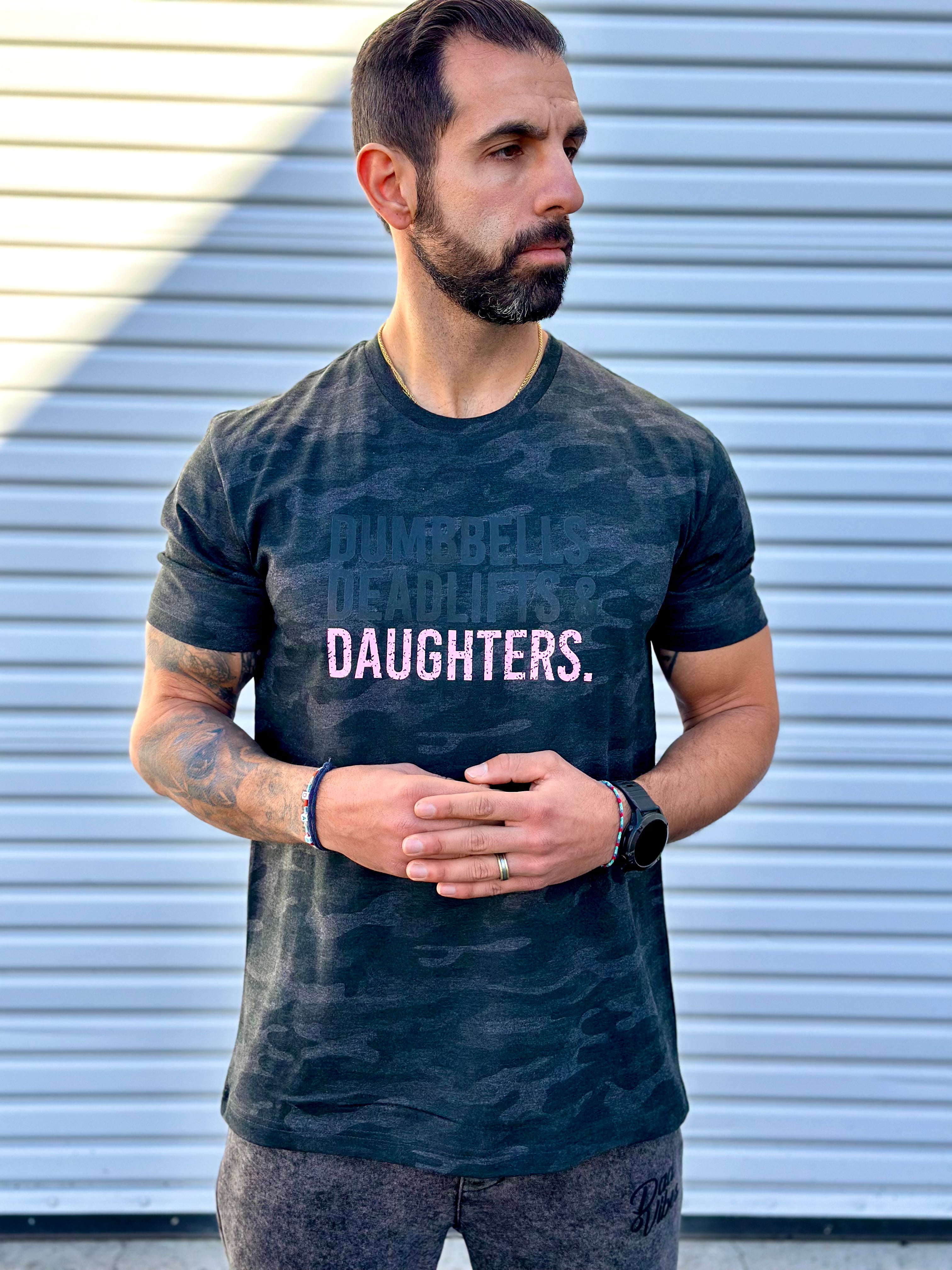 Dumbbells Deadlifts & Daughters Shirt (Lights Out)